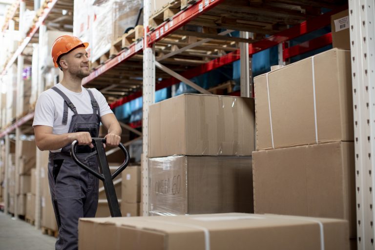 medium shot man logistic warehouses Storage medium shot man logistic warehouses Storage