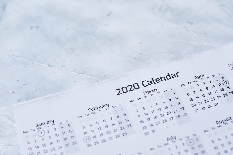 closeup 2020 calendar white textured surface Supplier Management